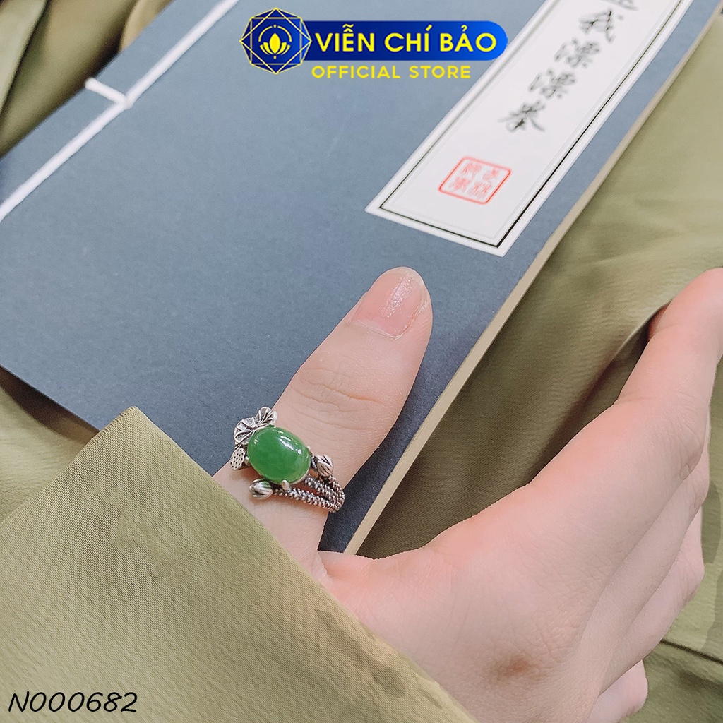 Nhẫn bạc nữ đài sen gắn đá chất liệu bạc 925 thời trang phụ kiện trang sức Viễn Chí Bảo N000682