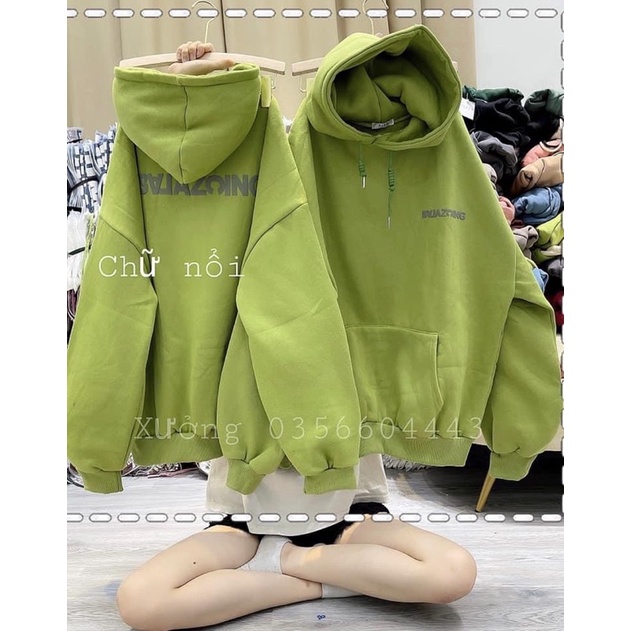 Áo hoodie BAZA in 2 mặt fom thụng unisex