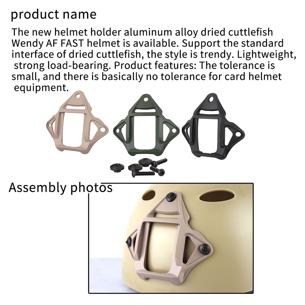 Ngàm Gắn Mũ Bảo Hiểm 3 Lỗ Bằng Hợp Kim Nhôm XT-XINTE Tầm Nhìn Ban Đêm Cho Mũ Bảo Hiểm MICH PASGT