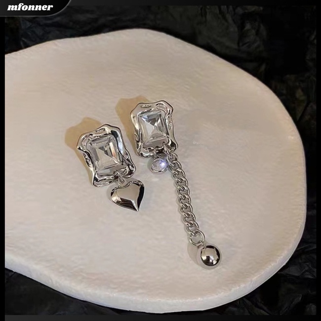 Bông Tai Hình Trái Tim Đính Đá Zircon Thời Trang Dành Cho Nữ