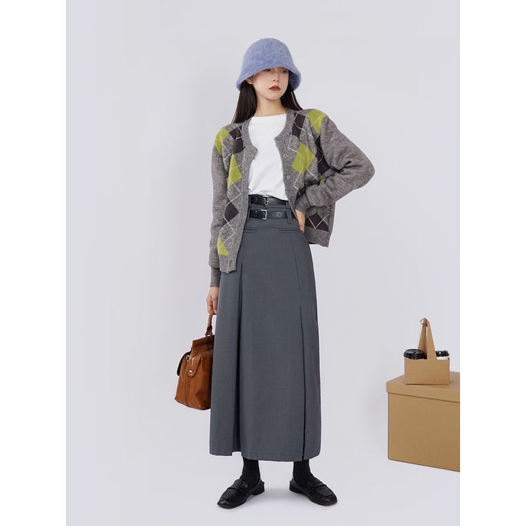 Chân Váy Chữ a Lưng Cao Phong Cách Hàn Quốc Thời Trang Mùa Thu Cho Nữ