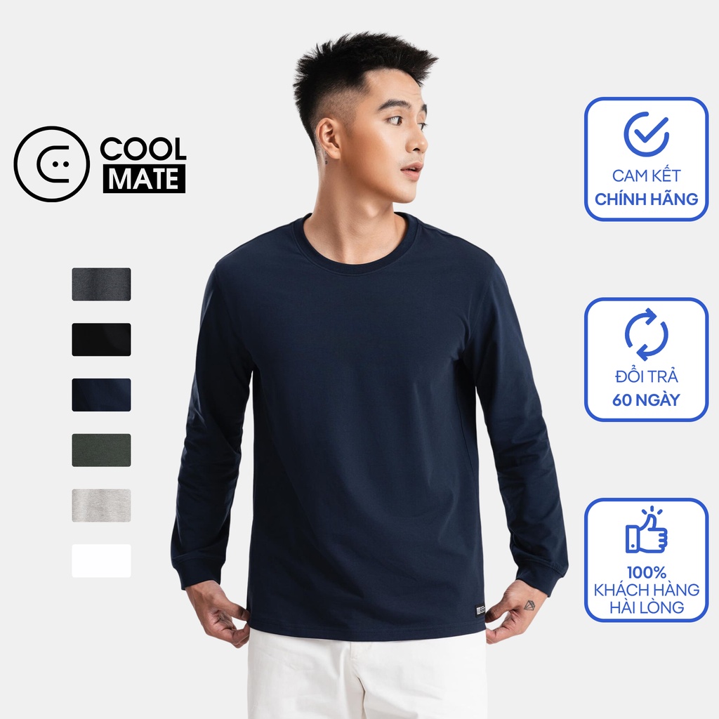 Áo thun dài tay nam cotton compact V2 chống nhăn - thương hiệu Coolmate