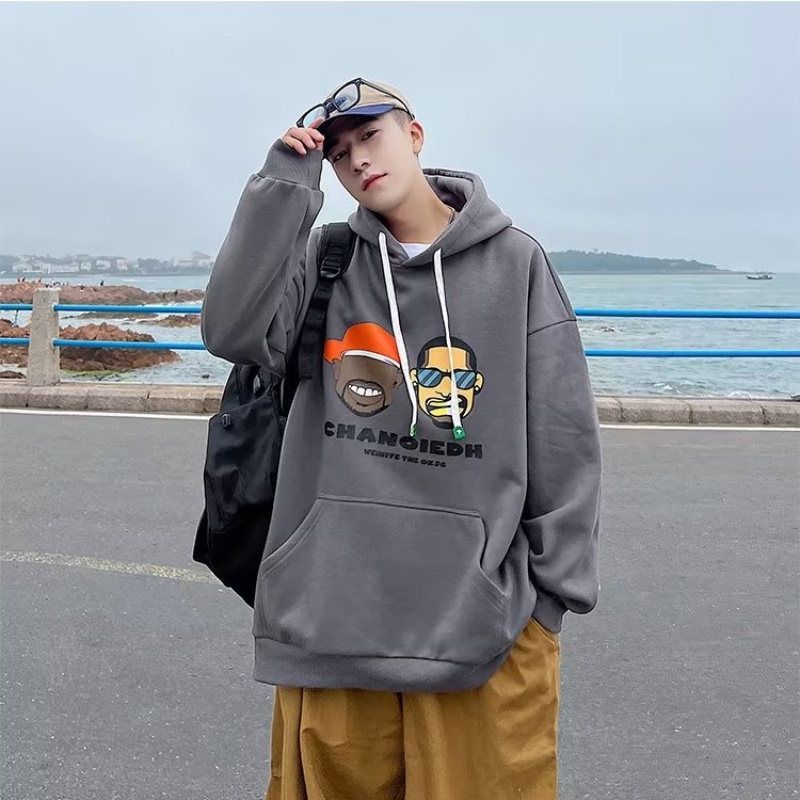 Áo hoodie Dáng Rộng In Chữ Phong Cách Hip Hop Nhật Bản Cá Tính Cho Nam
