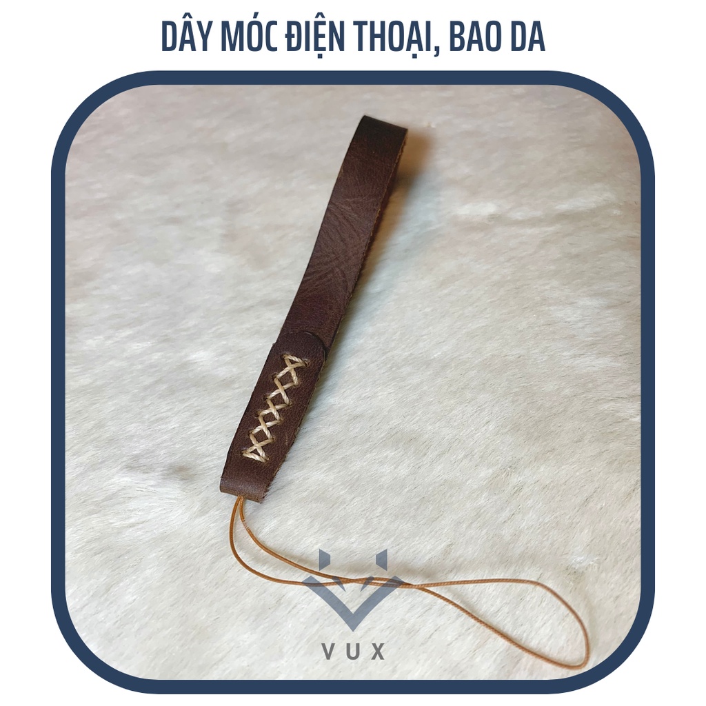 Dây móc khoá cho Airpods pro 2 - Dây móc điện thoại - Dây móc da bò classic |  | VUX.Leather