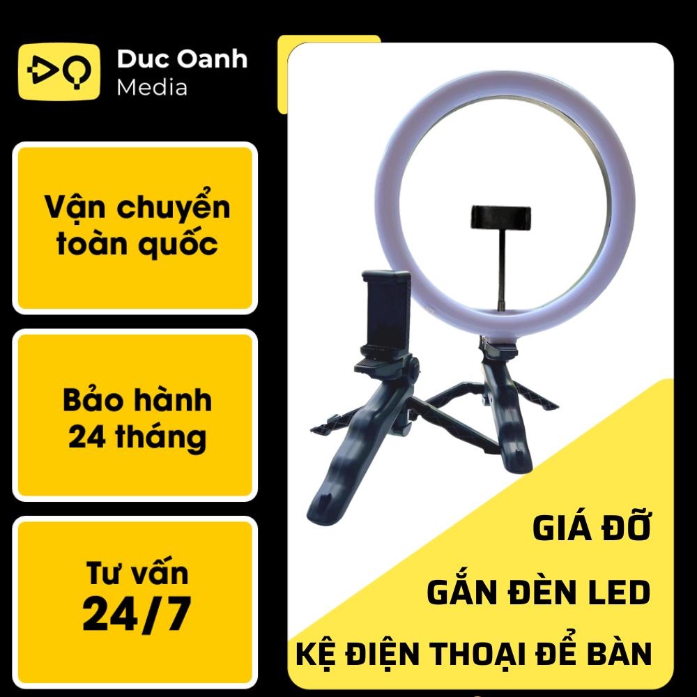 Gậy chụp ảnh quay hình livestream giá đỡ điện thoại máy ảnh đèn led 3 chân để bàn