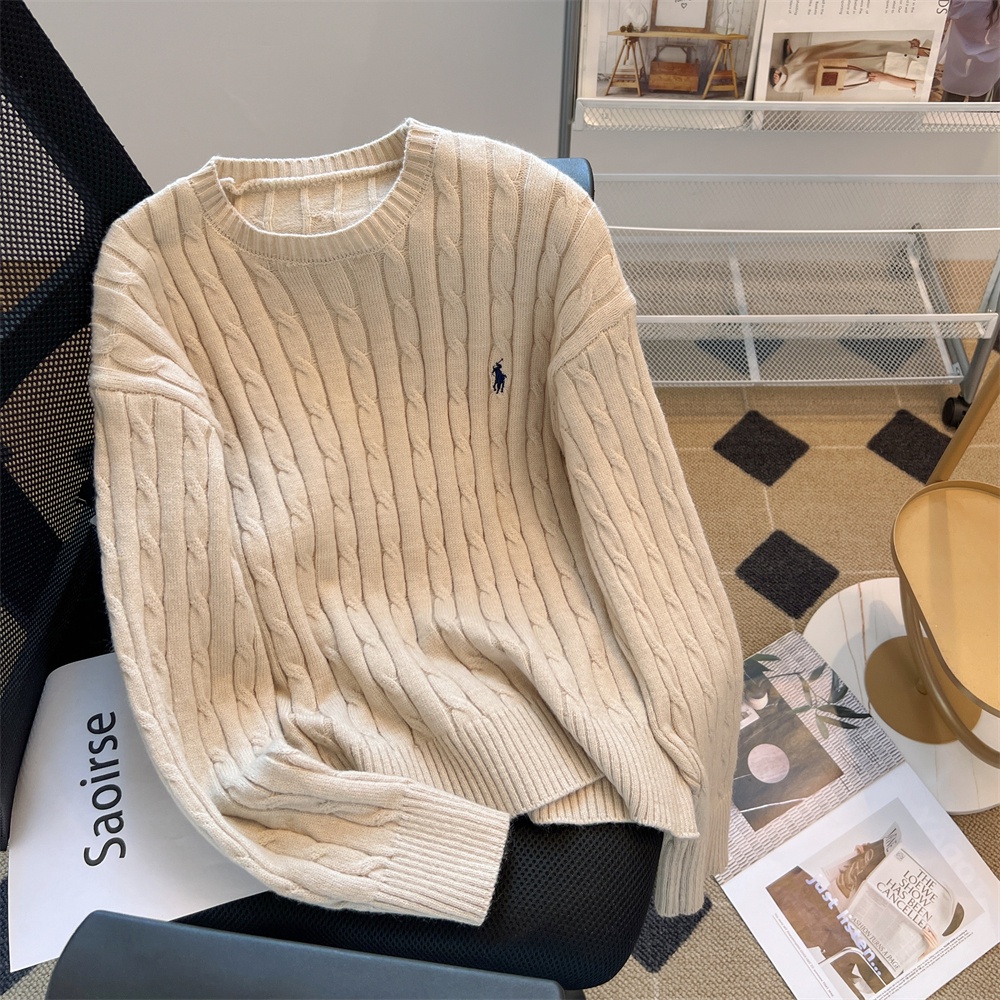 Áo Len Sáp Mềm Cổ Tròn Màu Hồng Thời Trang Dành Cho Nữ