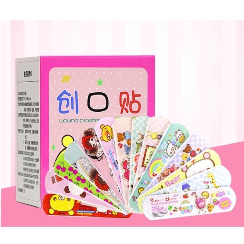 Hộp 100 miếng băng keo cá nhân HÌNH THÚ cute cho bé - Băng dán y tế Urgo hoạt hình hộp 100 miếng chống thấm nước tốt