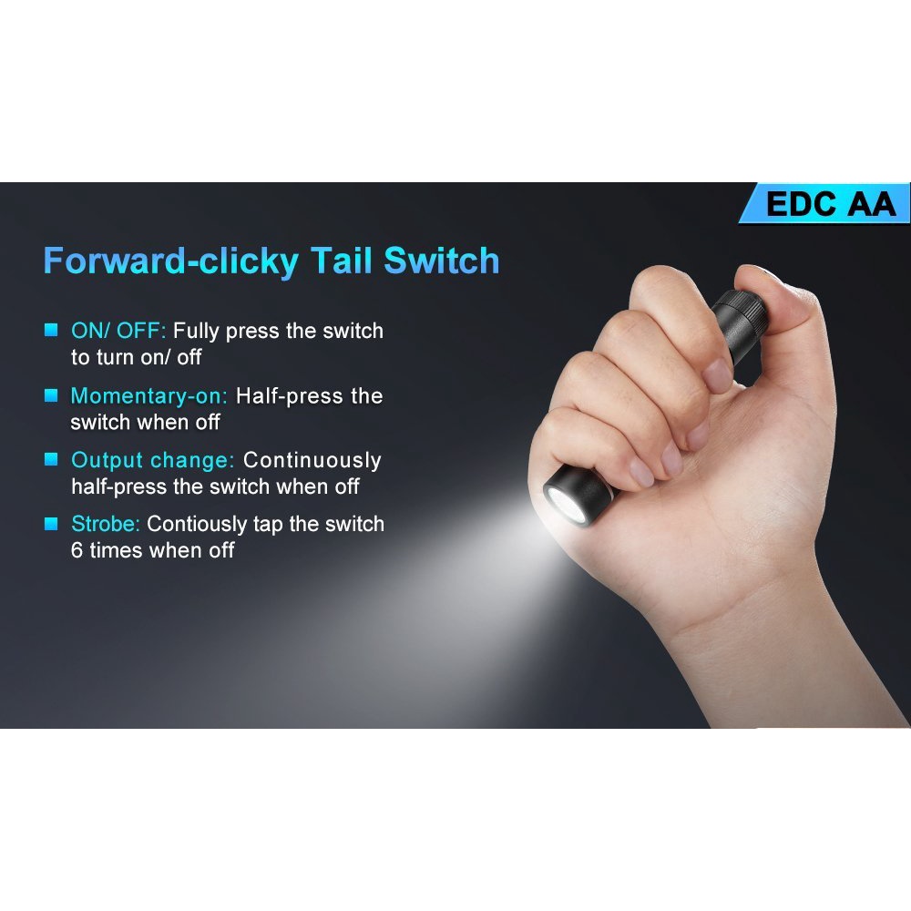 Đèn pin siêu sáng chính hãng AA2.0 Alumium led 14500 - edc city official