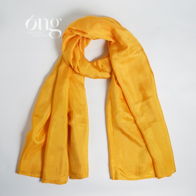 Khăn choàng cổ lụa tơ tằm viền tay tinh tế tỉ mỉ-Óng Silk -Lụa trơn loại dầy, khâu viền hoàn toàn bằng tay, nhuộm an toà