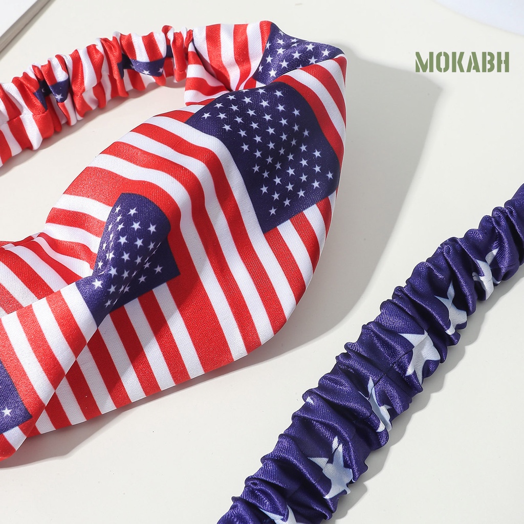 Băng Đô Cài Tóc Co Giãn Chống Trượt Thoáng Khí Hình Lá Cờ Mỹ