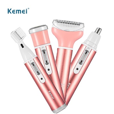 Máy Cạo Lông Toàn Thân 4 in 1 Kèm Đầu Tỉa Mày Kemei KM 6637