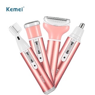 Máy Cạo Lông Toàn Thân 4 in 1 Kèm Đầu Tỉa Mày Kemei KM 6637