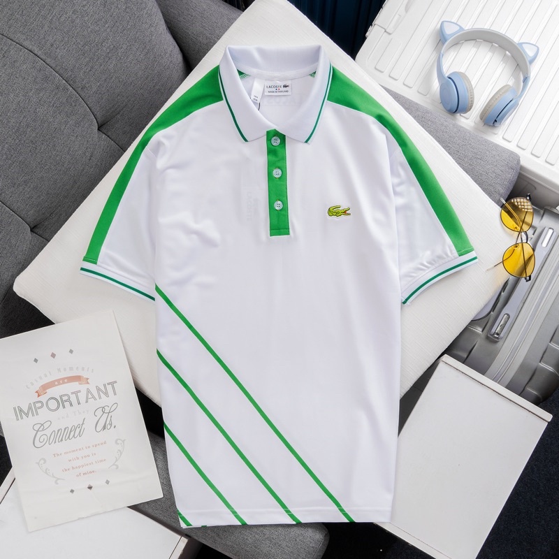 Áo polo nam Lacoste cao cấp, áo phông có cổ. Vải cá sấu chống xù, chống nhăn, thoáng mát ALP007.