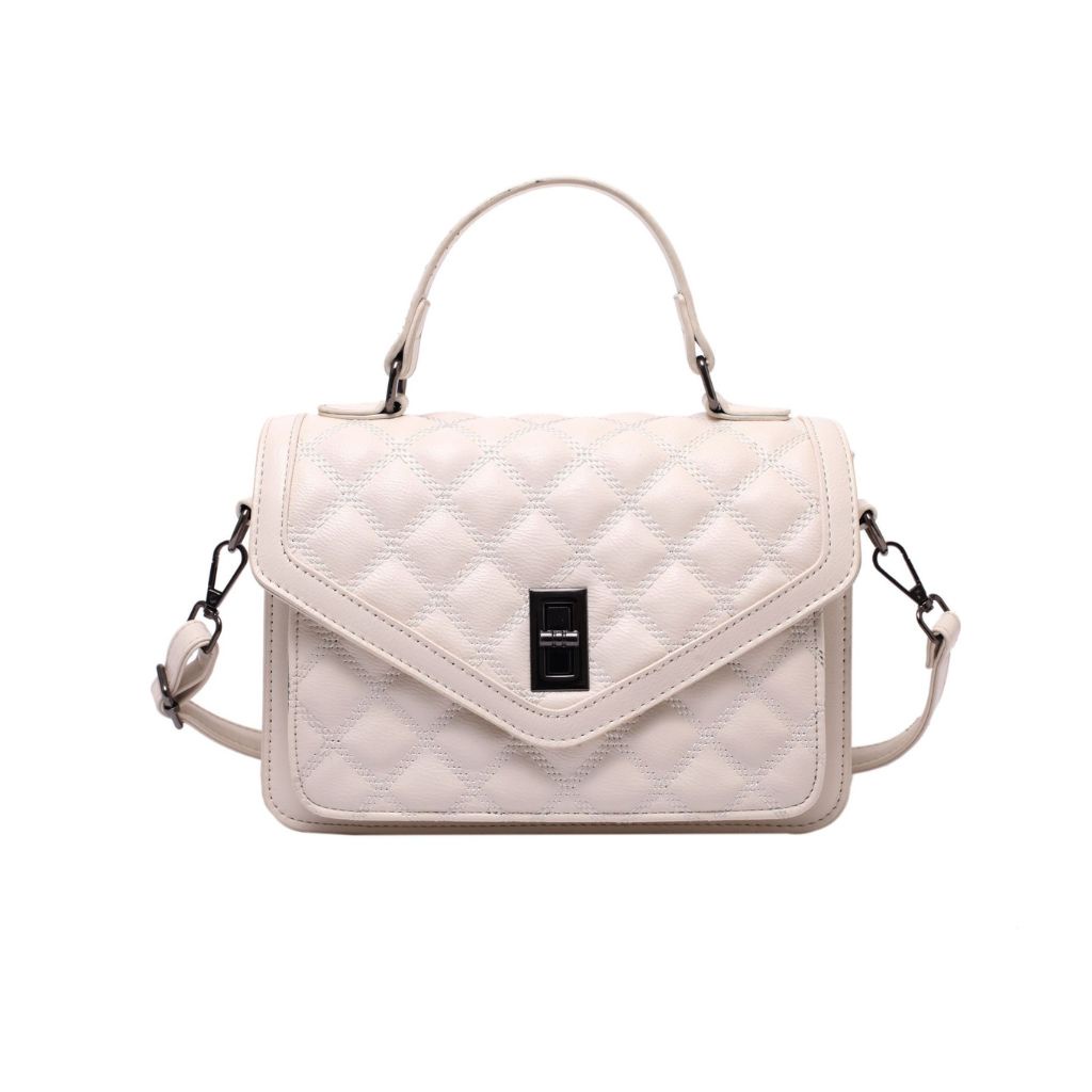 Túi xách nữ đeo chéo túi xách công sở ô trám khóa cài size 24 - TN05