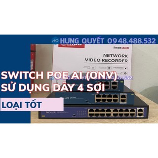 Switch poe bộ chia mạng 4 cổng ai onv - 8 cổng 16 + 2 sử dụng dây cáp 4 lõi khoảng cách 150m