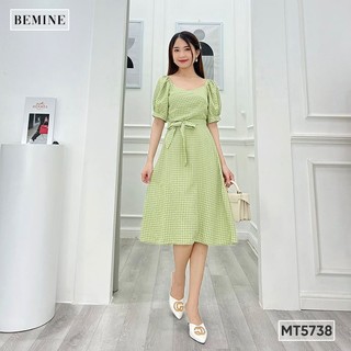 Đầm cổ đắp chéo eo thắt dây BEMINE MT5738