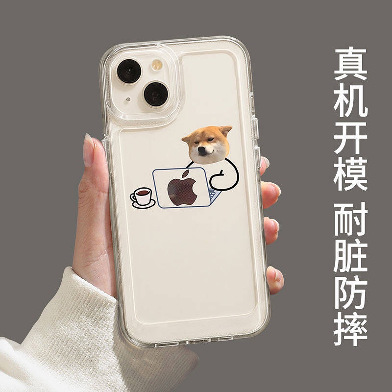 Ốp điện thoại cặp đôi chó mèo vui nhộn chống rơi thích hợp cho Iphone 12 Apple 13 pro max 14 11 XR 7/ 8 Plus