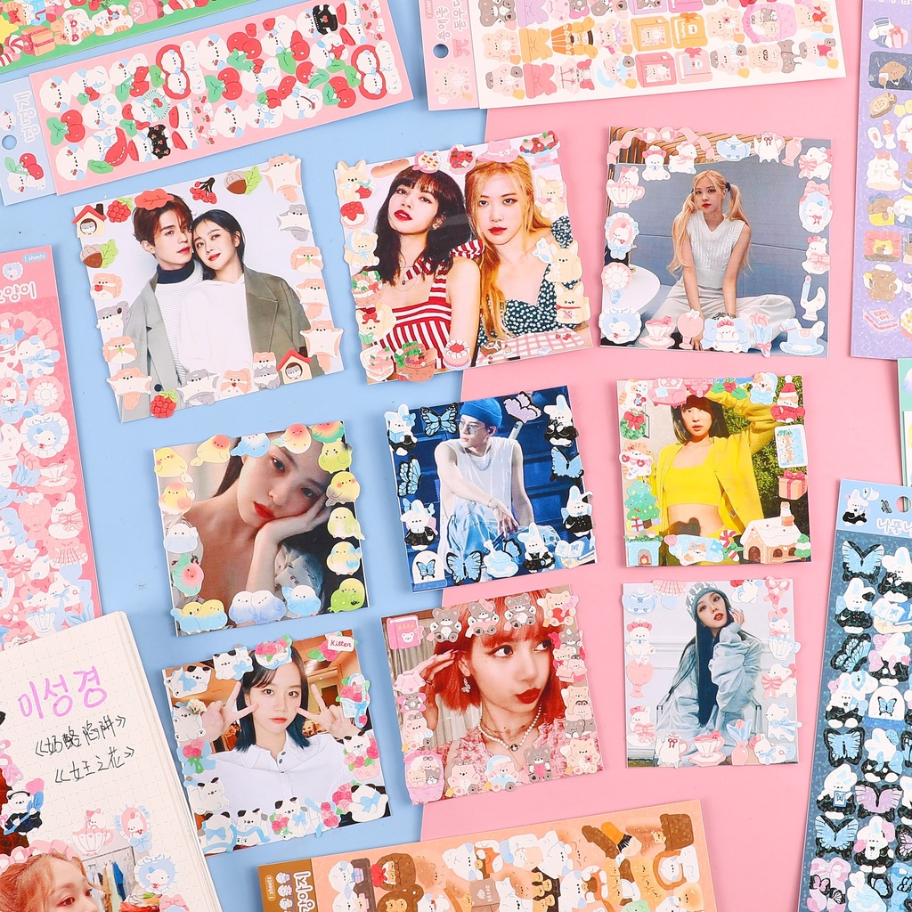 Hình dán sticker mini dễ thương xinh xắn trang trí sổ tay học tập nhật ký thẻ card KPOP dụng cụ đồ văn phòng phẩm