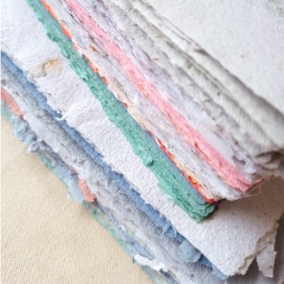 Giấy handmade tái chế size A5 trang trí journal, làm sổ tay (bán lẻ 1 tờ) - Alyson Studio