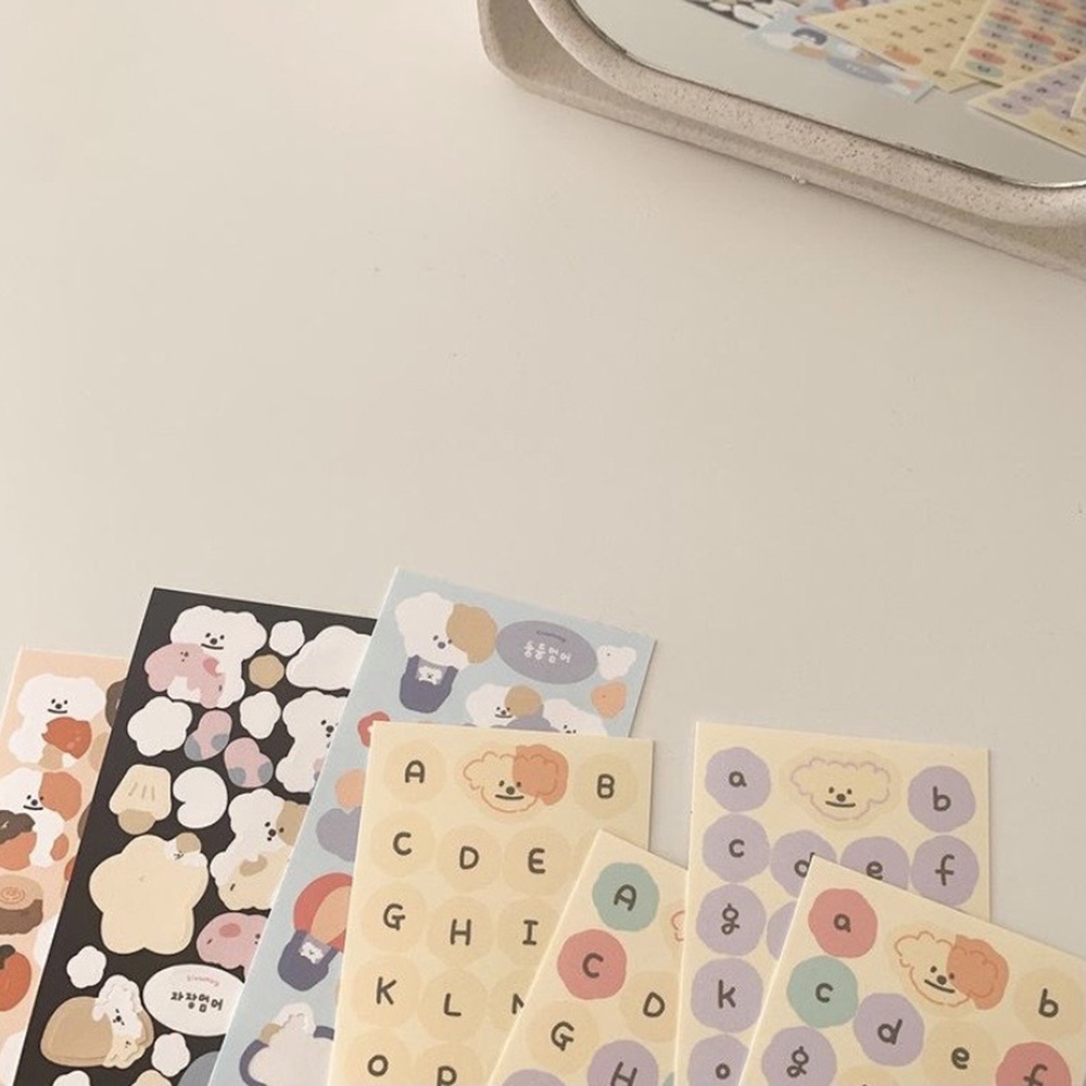 Sticker chữ cái cute font chữ dễ thương STI58 sticker chữ tiếng anh viền hoa trang trí sổ- BÚT ĐẸP