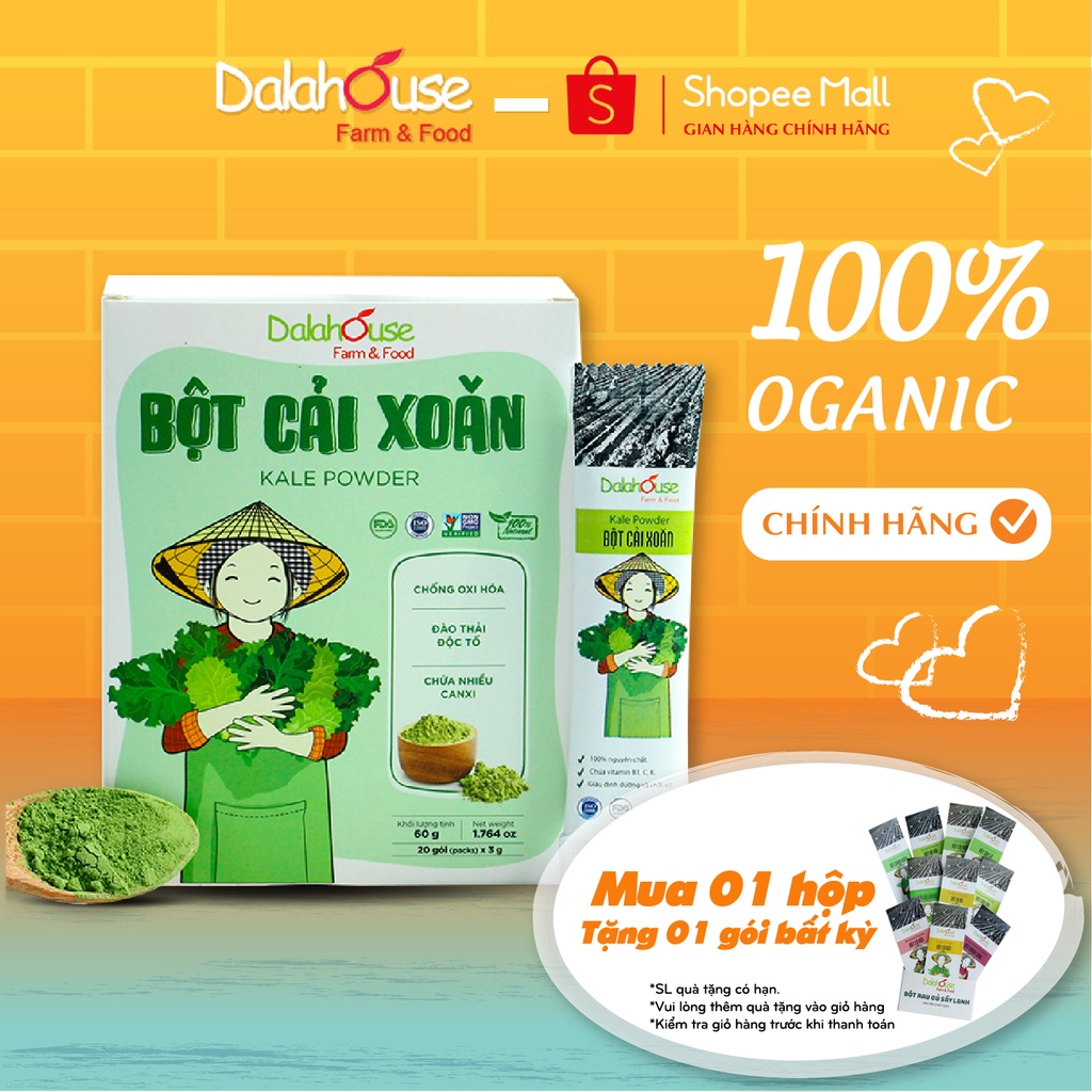 Bột Cải Xoăn Kale Dalahouse 60g- Hỗ Trợ Giảm Cân, Người Tiểu Đường, Cải Thiện Thị Lực, Hỗ Trợ Mọc Tóc