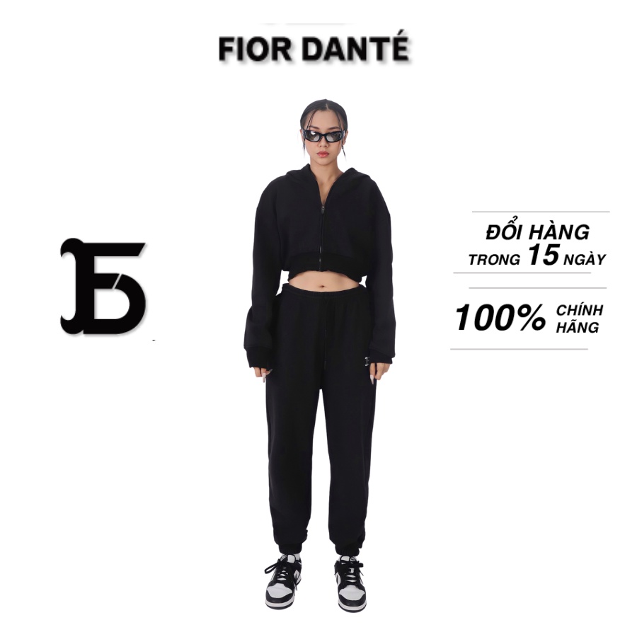 Set Quần Jogger + Áo Khoác Thể Thao FIOR DANTÉ Chất Liệu Mềm Mại, Thoáng Mát Màu Đen