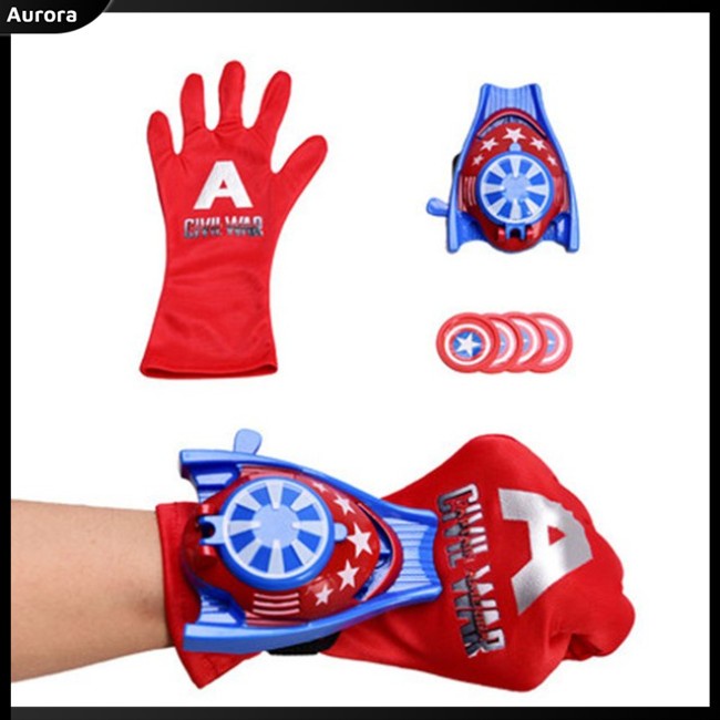 Mô Hình Găng Tay Nhân Vật Marvel Avengers Iron Hulk Batman Captain America Launcher Bằng PVC Cho Bé Trai