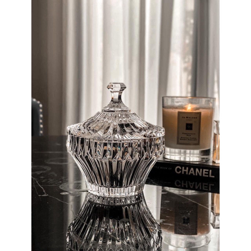 Thố Pha Lê Rogaska CROWN JEWEL Cao Cấp đường kính 12cm - Hàng Chính Hãng Sản Xuất Tại Đức