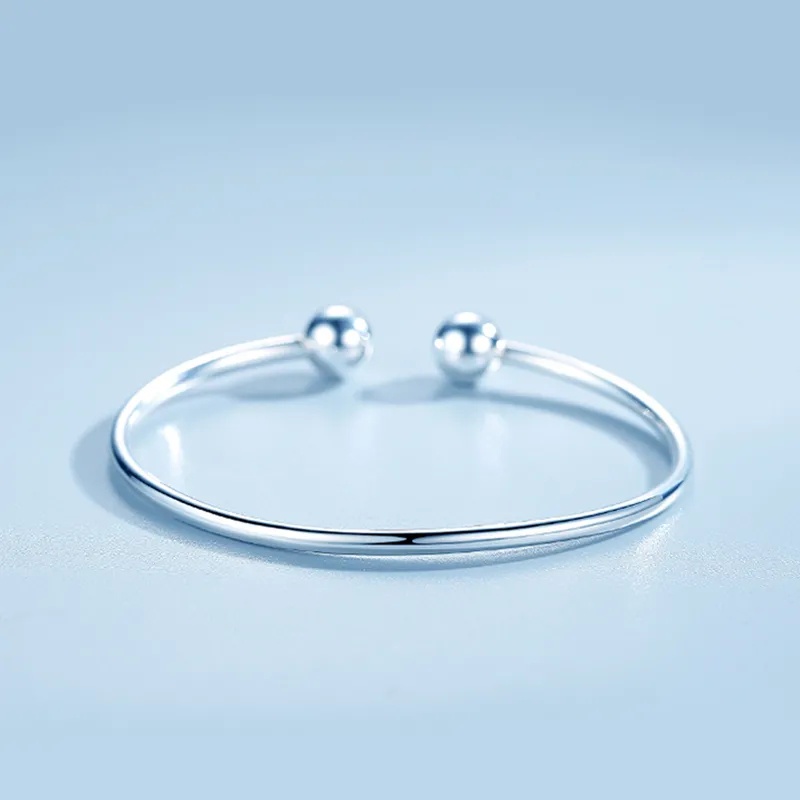 Vòng Đeo Tay Dạng Hở Bằng Kim Loại Màu Vàng / Bạc Đơn Giản Thời Trang Unisex