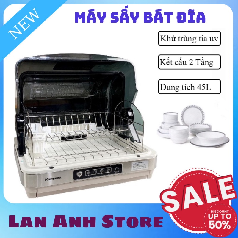 Máy Sấy Bát Đũa KANGAROO KG45DUV Máy Sấy Khô Kết Hợp Tia UV Giúp Diệt Sạch Vi Khuẩn Trên Bát , Đĩa , Đũa , Thìa ,Dao v.v
