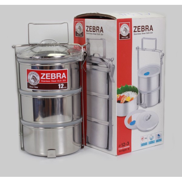 Camen 3 ngăn Zebra có nắp chống tràn 150223 -12cm x 3 ngăn Thái Lan nhập khẩu cao cấp