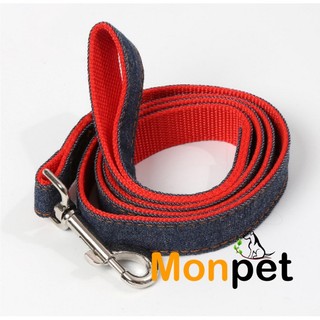 Dây dắt, yếm đeo cho chó mèo dạng jean (lẻ)