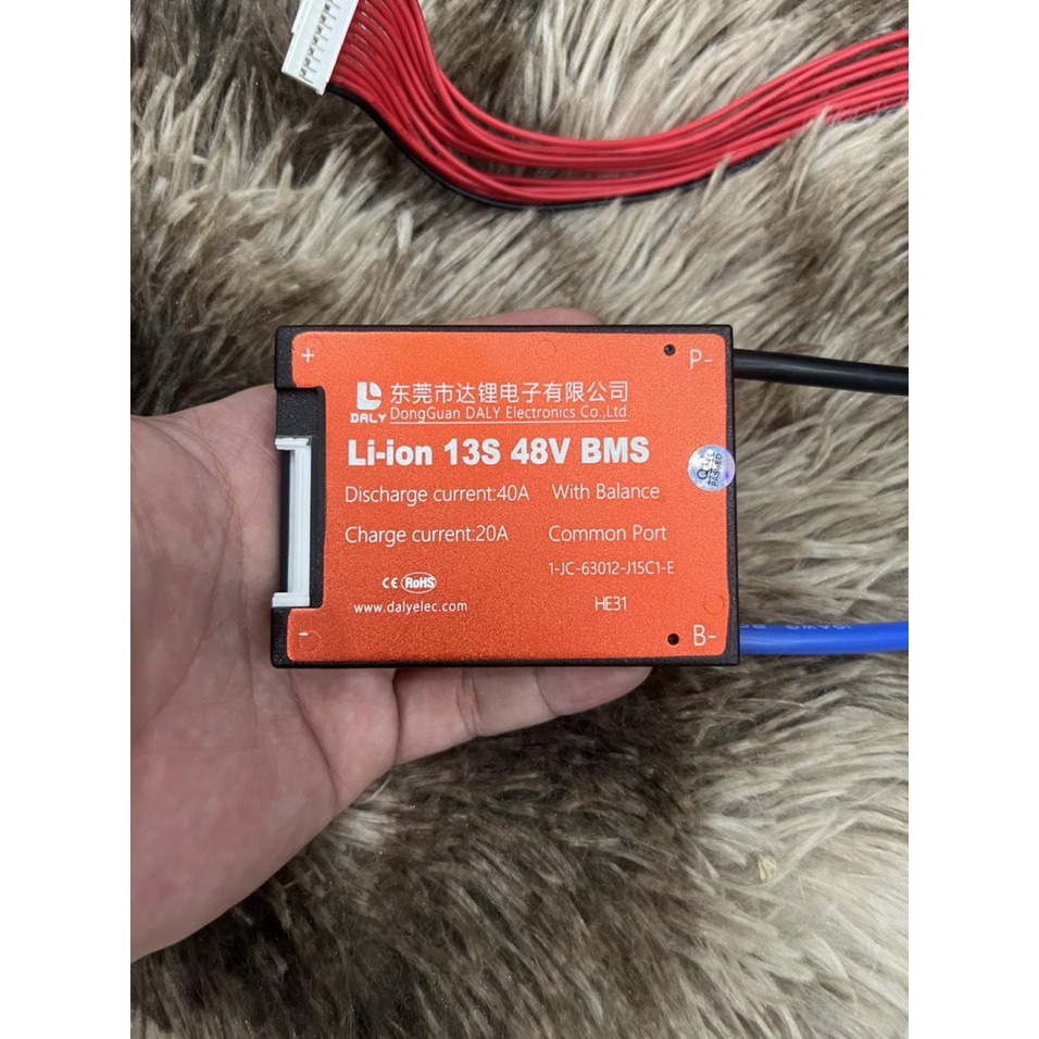 Mạch BMS DALY 13s 48V 40A chính hãng, bảo vệ pin 18650 Lithium Ion. BN.