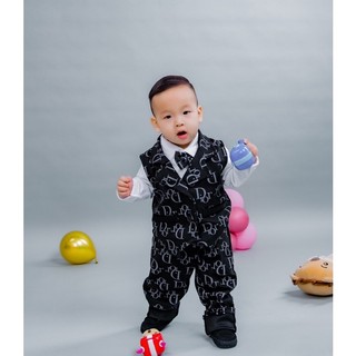 Set vest bé trai 4 chi tiết