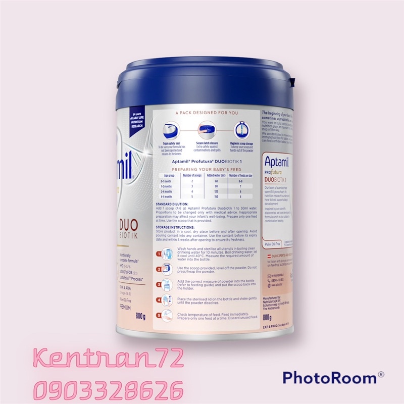 Sữa Aptamil profutura số 1 mẫu mới 800g