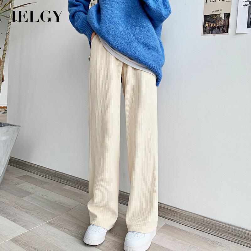 IELGY Quần Dài Lưng Cao Dáng Rộng Thời Trang Cho Nữ
