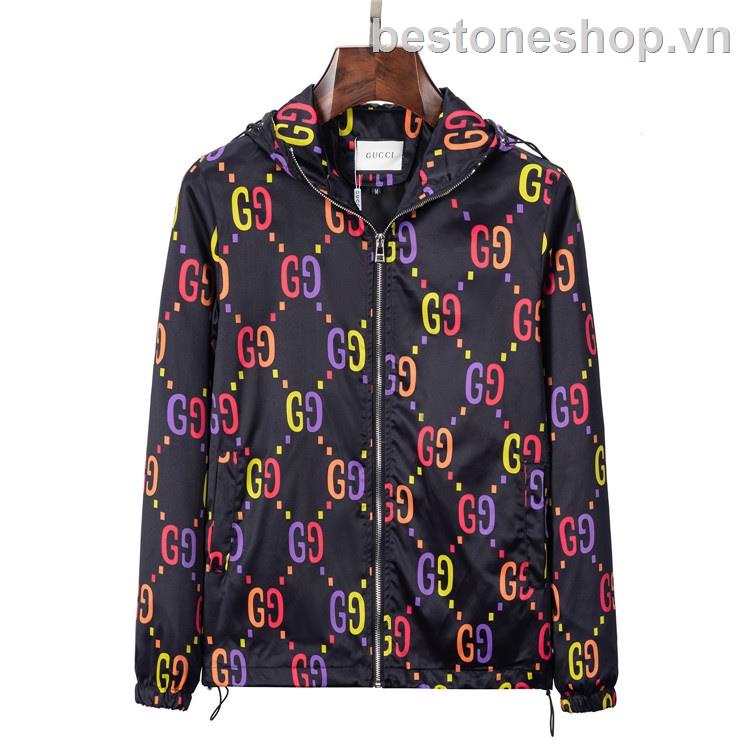 Mới_gucci Áo Khoác bomber Nam Có Mũ Trùm Đầu Boluson S-XXXL EE021
