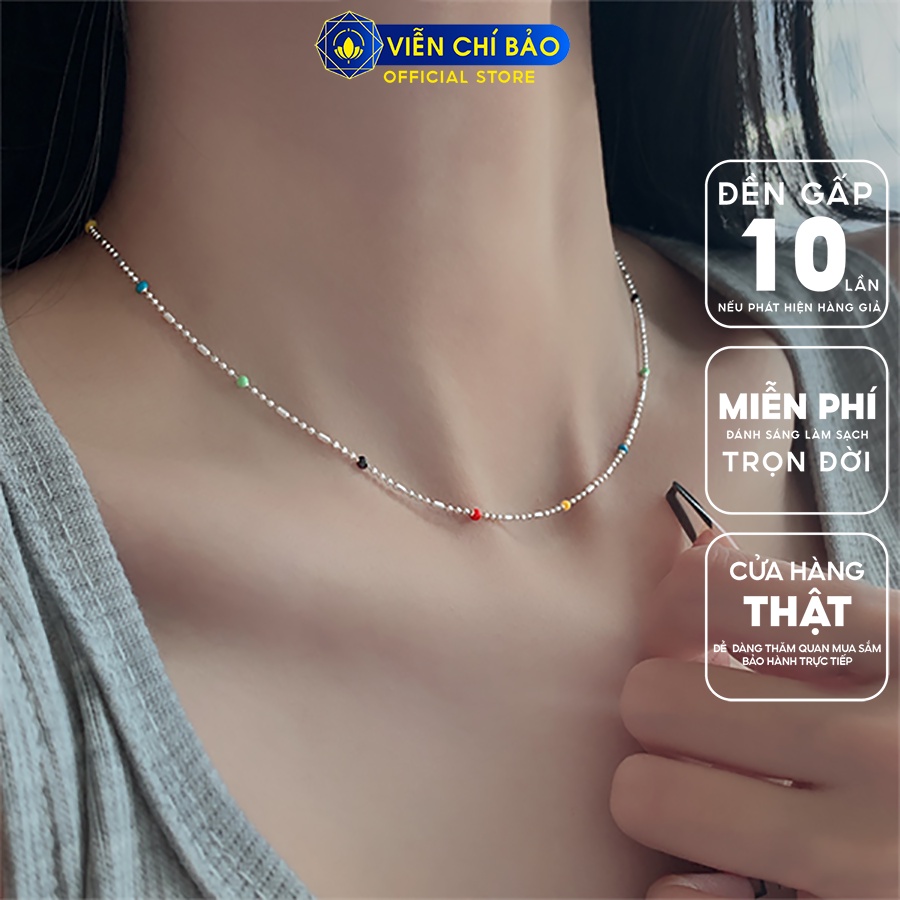 Dây chuyền bạc nữ Cầu Vồng chất liệu bạc 925 thời trang phụ kiện trang sức Viễn Chí Bảo D000369