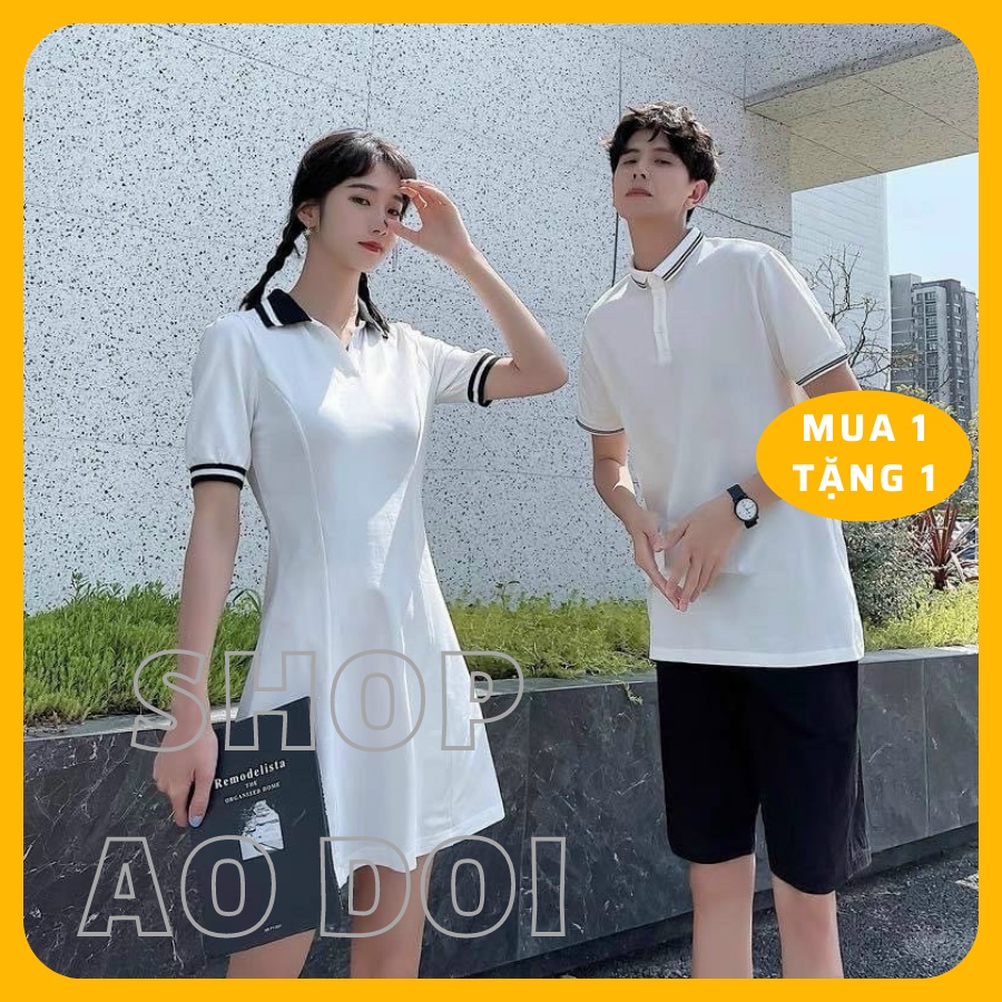 Đồ đôi nam nữ dễ thương - CÓ HÌNH CHỤP THẬT - set đồ cặp nam nữ polo, đồ đôi với người yêu couple