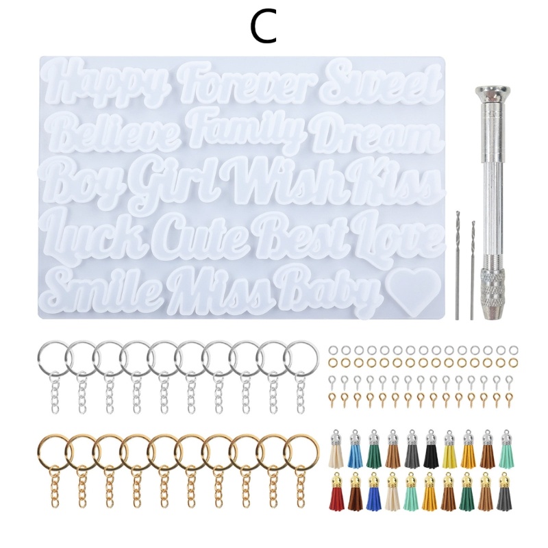 Khuôn Silicone Làm Móc Khóa Hình Chữ Cái DIY