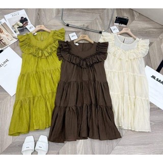 Váy gân dáng babydoll 4 màu cho nữ
