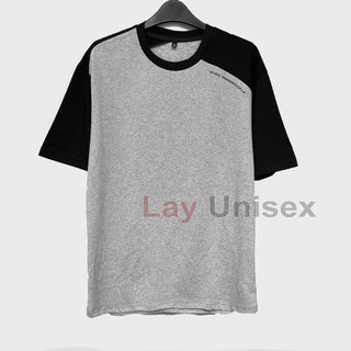 Áo thun nam Raglan xám đen