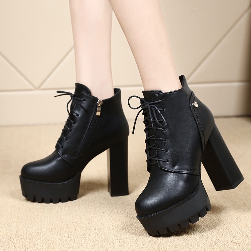 Giày Boot Cao Gót 12cm Thời Trang Thu Đông Mới Cho Nữ
