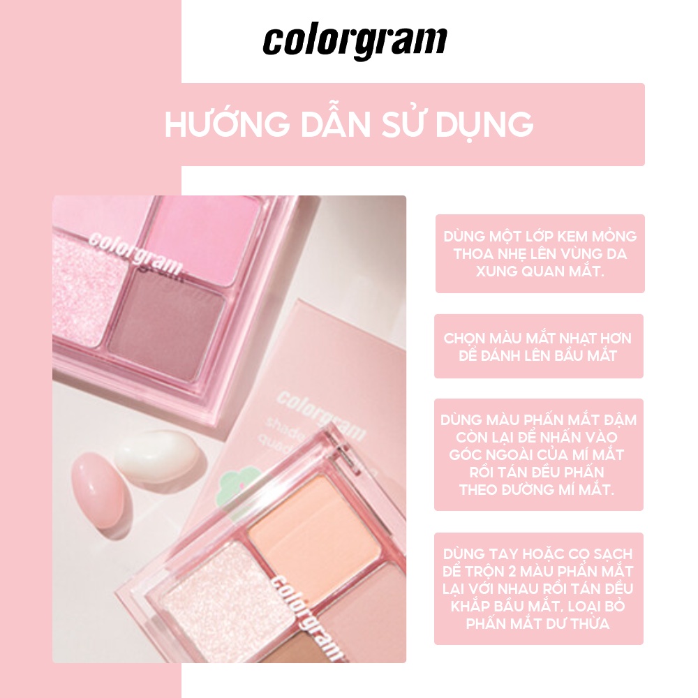 Bảng Phấn Mắt 4 Ô COLORGRAM Shade Re-Forming Quad Pallette 5.7g