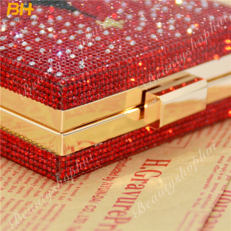 Túi Đeo Chéo Hình Vuông Nhỏ Bằng Nhựa Đính Kim Cương Phong Cách Âu Mỹ Mới Cho Nữ