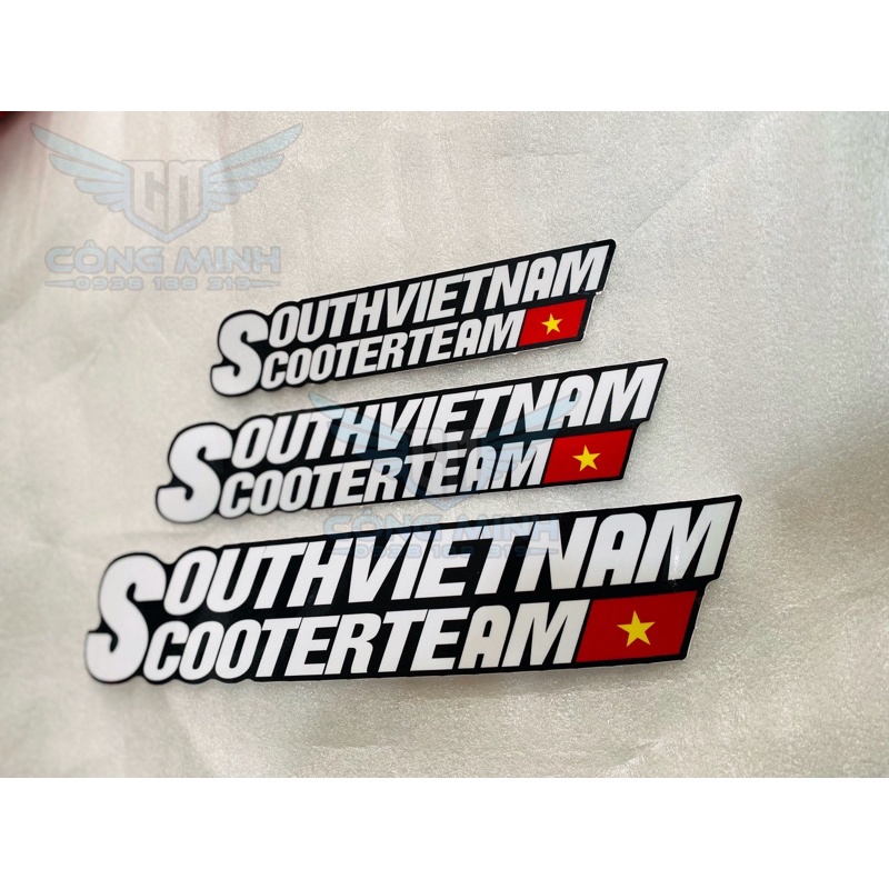 Tem dán Logo Scooter Việt Nam In UV phản quan