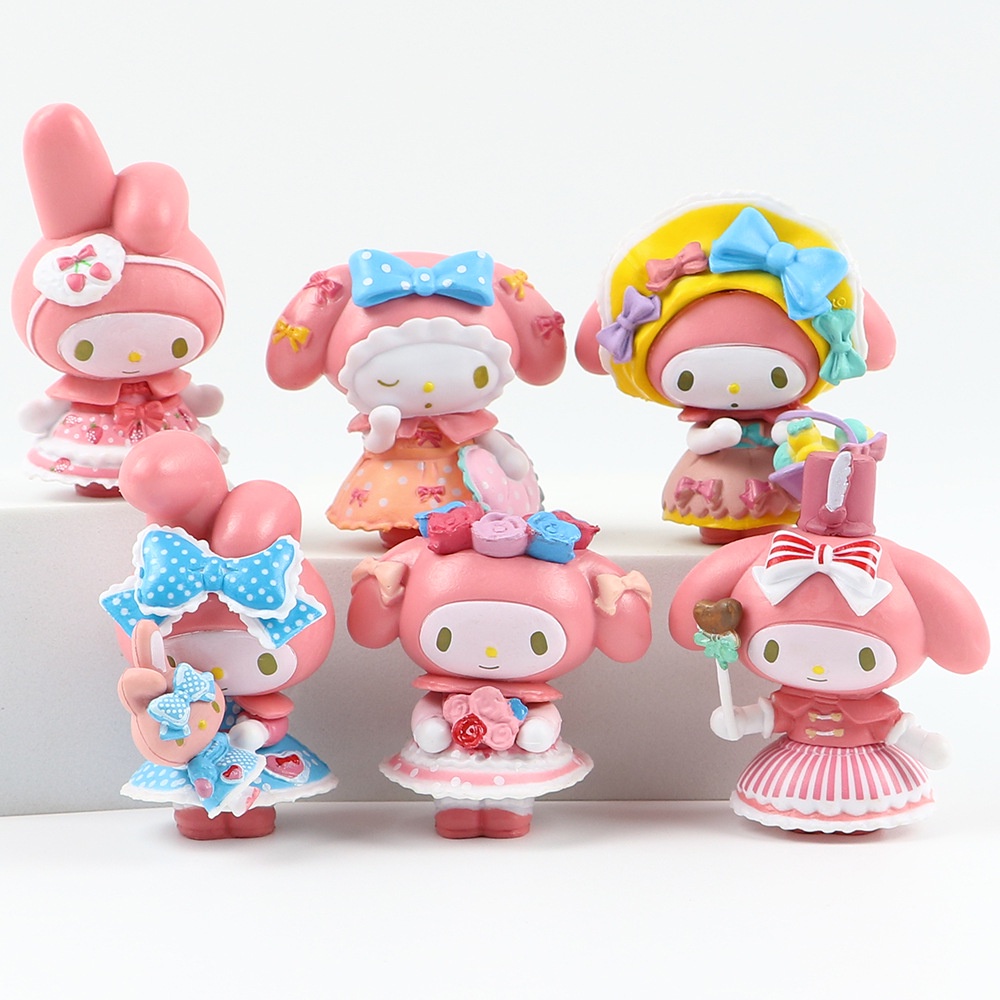 Set 6 Mô Hình Búp Bê Nhân Vật Hoạt Hình Sanrio 6 Chi Tiết Xinh Xắn