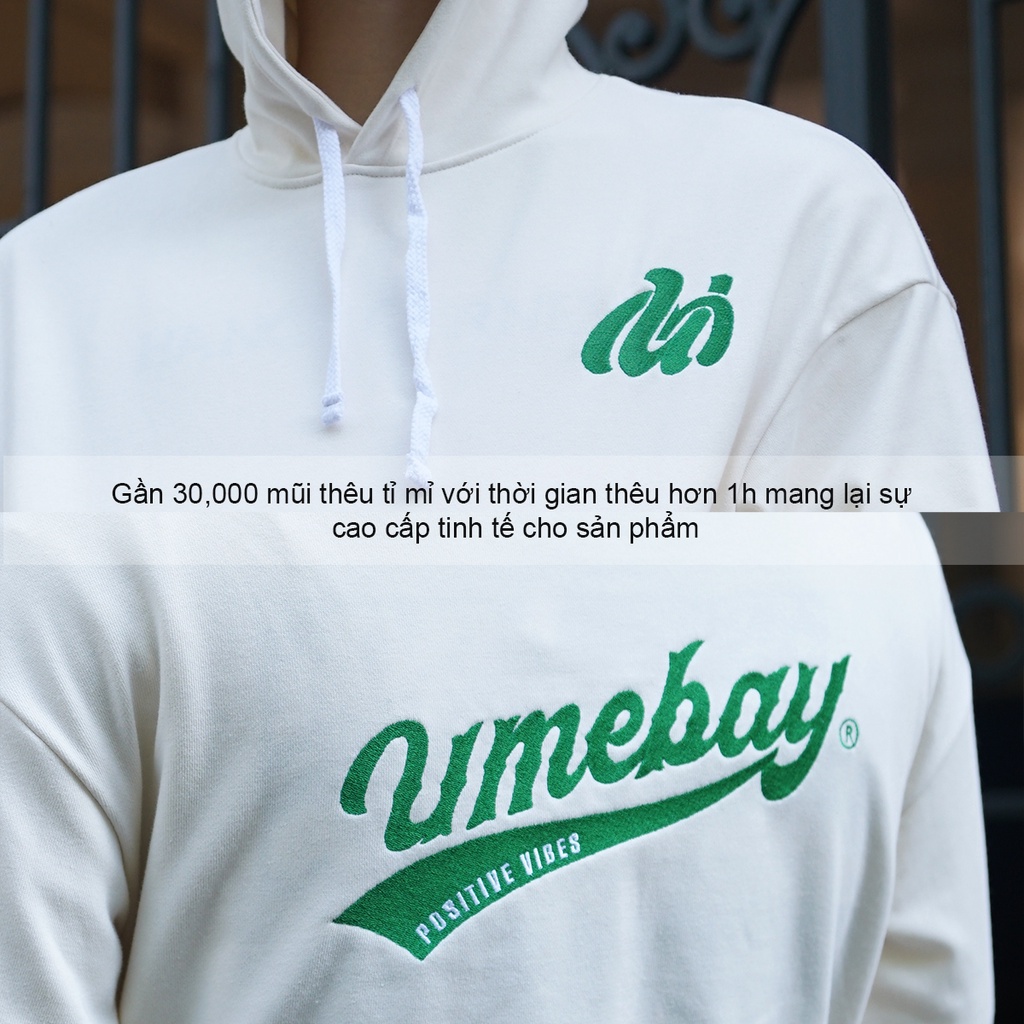 Quần áo khoác nỉ hoodie dài tay có mũ form rộng oversize Umebay, vải da cá 100% cotton 350gsm UHD05