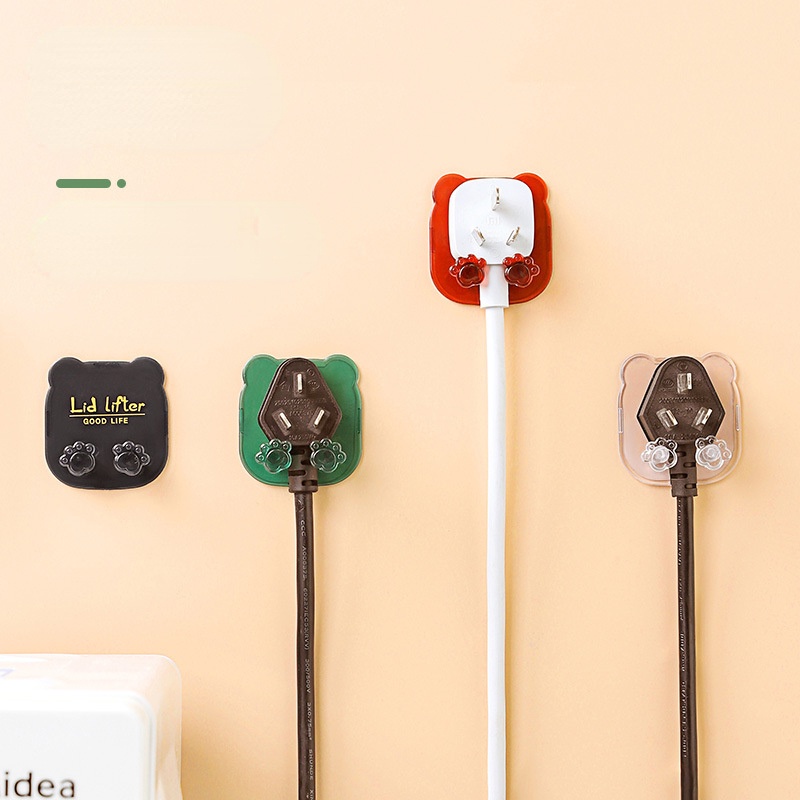 Bộ Hai Móc Treo Đầu Bàn Chải Đánh Răng Gắn Tường Đa Năng Hình Gấu