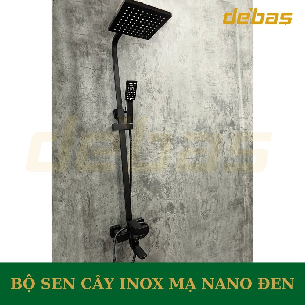 Sen cây inox 304 nóng lạnh vuông cao cấp tắm đứng Debas SCI-03